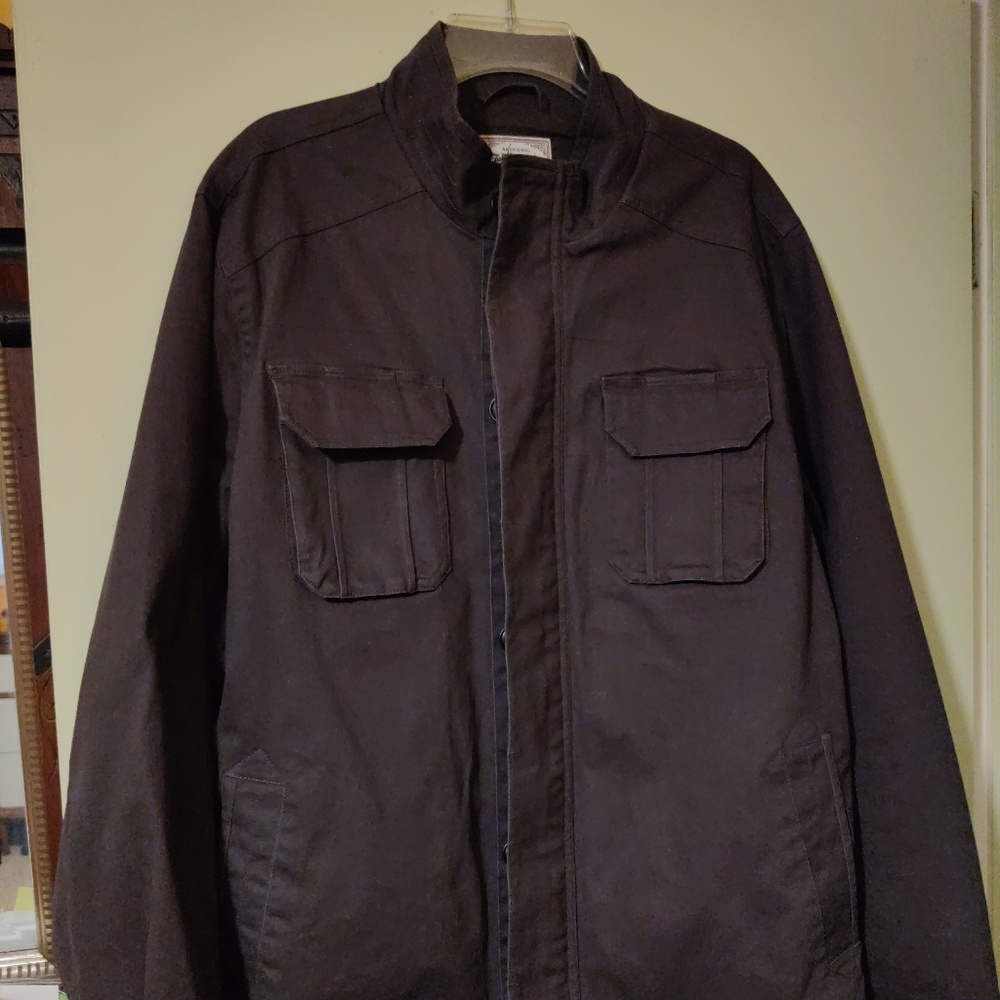 Flag & Anthem casual military-style jacket exc cond. large charcoal color cotton